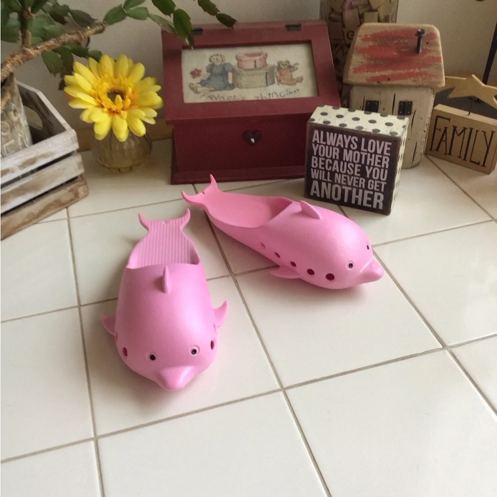 Pretty Pink Dolphin Slip-Ons